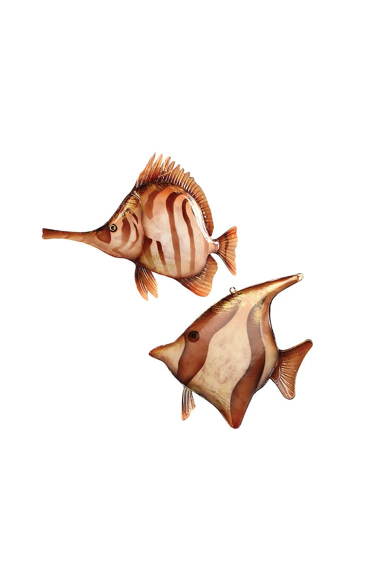 Tortoiseshell Fish Christmas Xmas Ornament Set of 3, Alternate, color, Brown