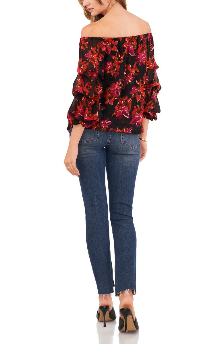 Vince Camuto Balloon Sleeve Off the Shoulder Top, Alternate, color, 