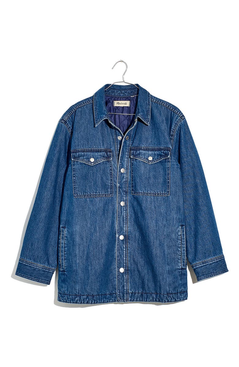 Madewell Quilted Lining Denim Shirt Jacket, Alternate, color,