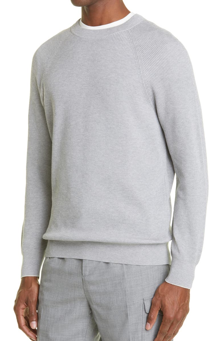 Brunello Cucinelli Men's English Rib Knit Crewneck Sweater, Alternate, color,