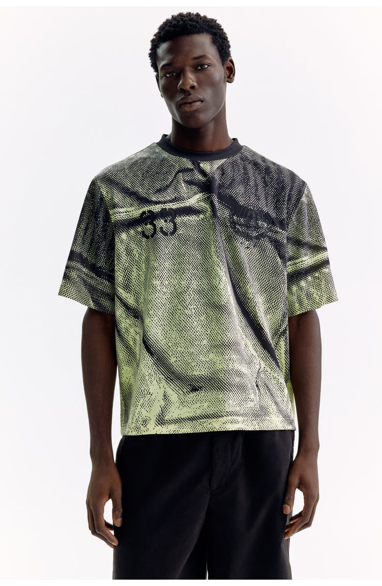 H&M Oversized Fit Boxy-style Printed T-shirt, Alternate, color, Light Green/33