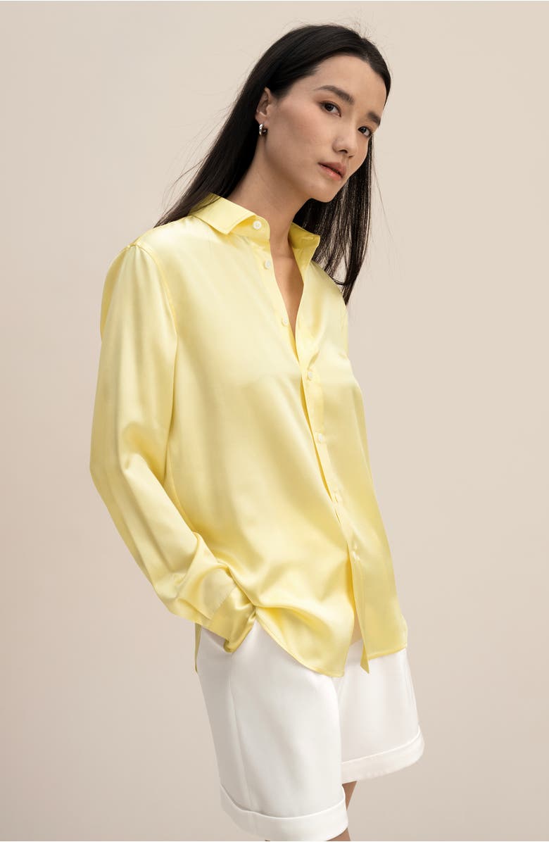 Lilysilk Women's Golden Cocoon Tailored Shirt, Alternate, color, Undyed Natural Golden