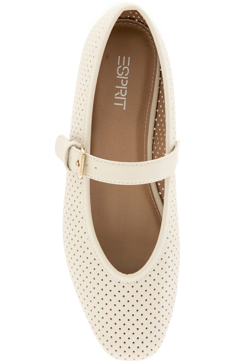 Esprit Deacon Perforated Mary Jane Flat, Alternate, color, Ivory Pu
