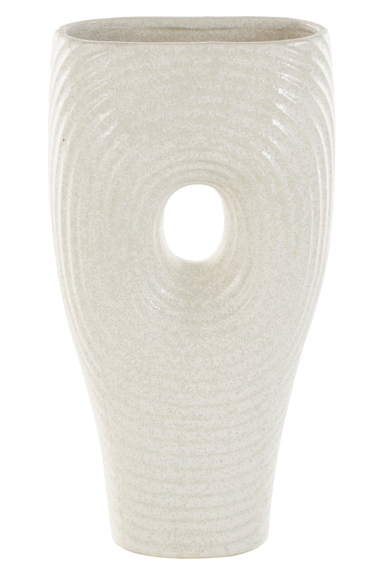 Textured Ceramic Vase, Alternate, color, WHITE