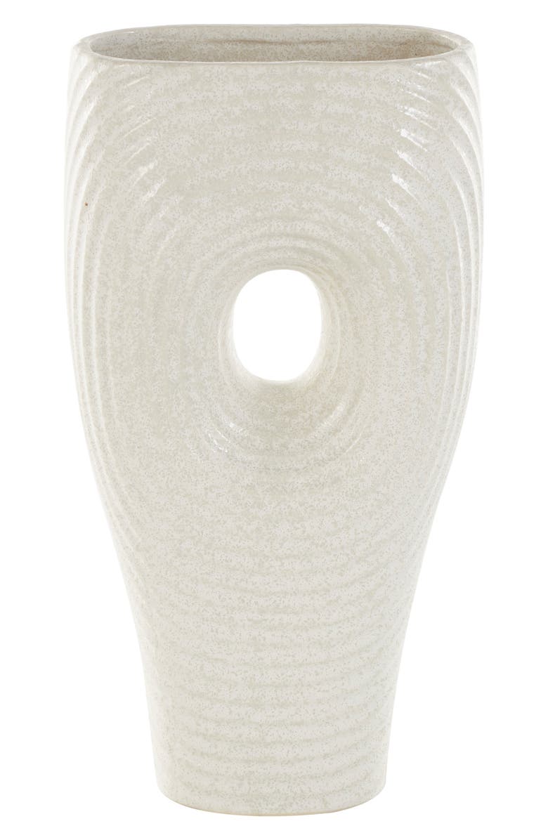 GINGER BIRCH STUDIO Textured Ceramic Vase, Alternate, color, White