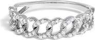 Haus of Brilliance .925 Sterling Silver 1/4 ctw Diamond Curb Link Band Ring
