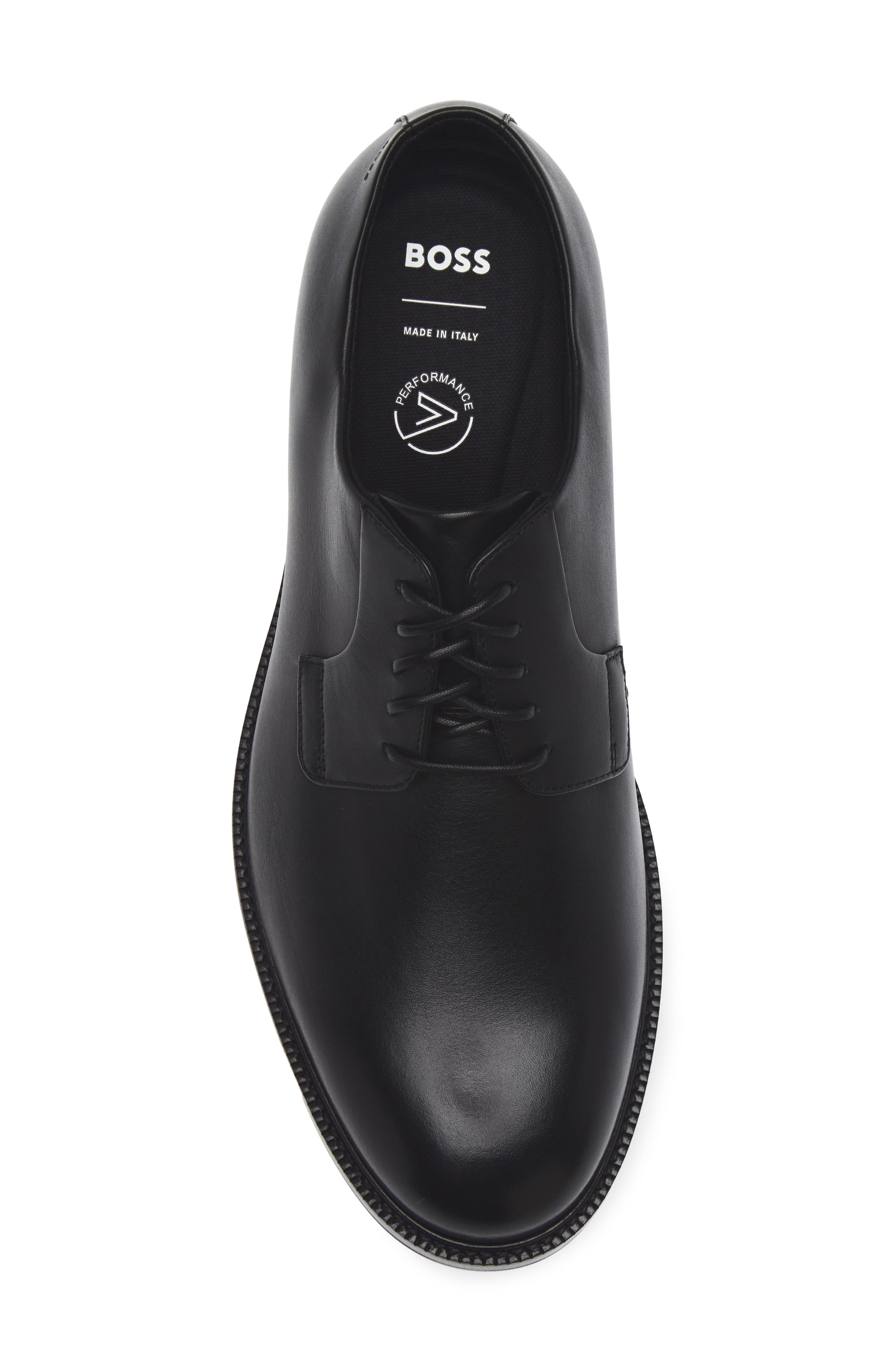 BOSS Dresletic Leather Plain Toe Derby, Alternate, color, Black