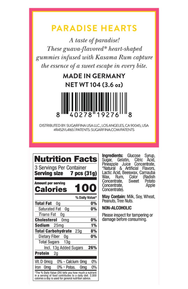 sugarfina Paradise Hearts Set of 3 Candy Cubes, Alternate, color,