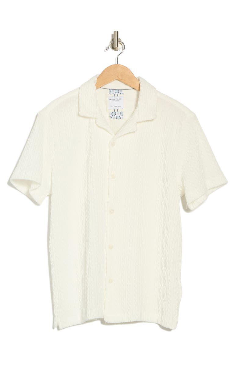 DENIM AND FLOWER Textured Camp Shirt, Alternate, color,