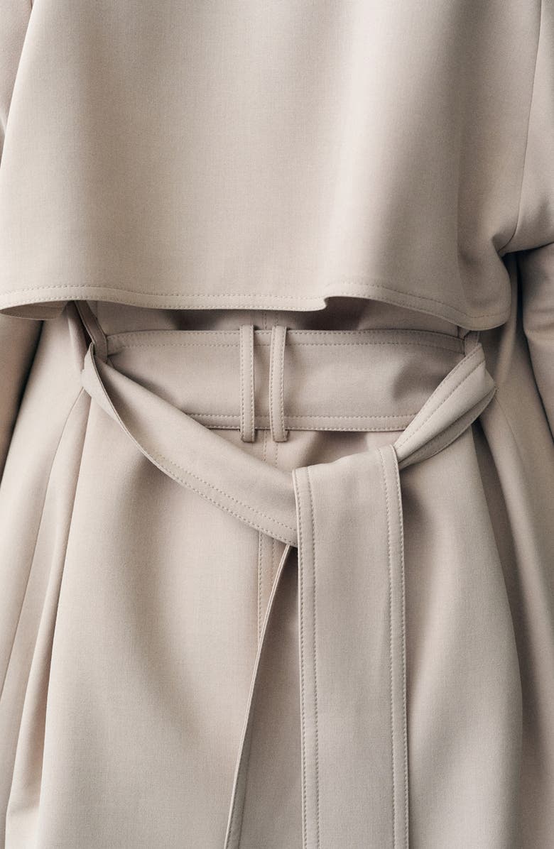 MANGO Wanna Oversize Trench Coat, Alternate, color, Ecru