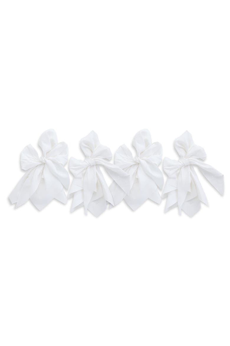 Linen Dinner Napkins Set of 4, 20 x 20" - Audrey, Alternate, color, White