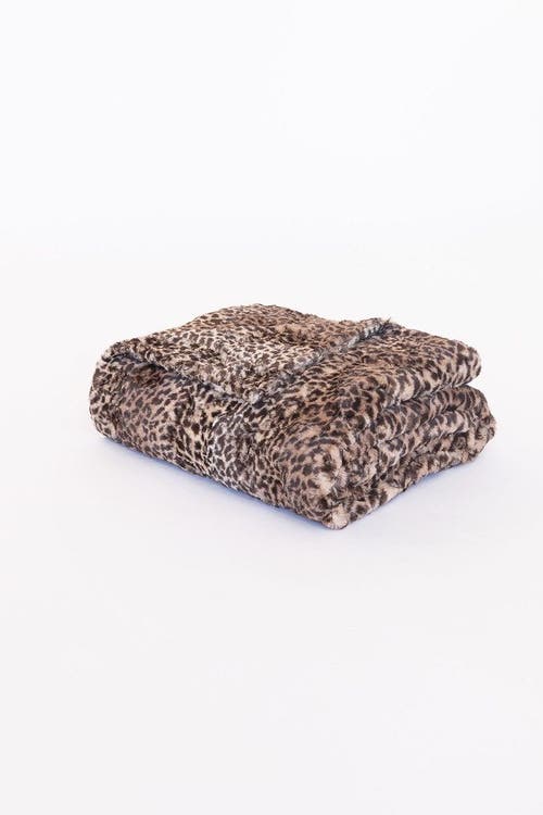 Sea To Me Blankets San Diego Safari Faux Fur Throw Blanket In Brown