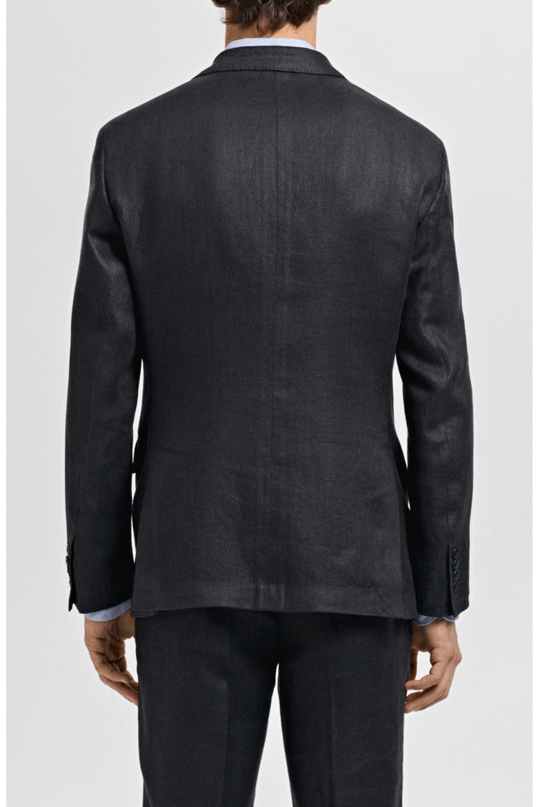 Slim Fit Linen Sport Coat, Alternate, color, BLACK
