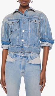 MOTHER The Fly Away Cropped Denim Jacket