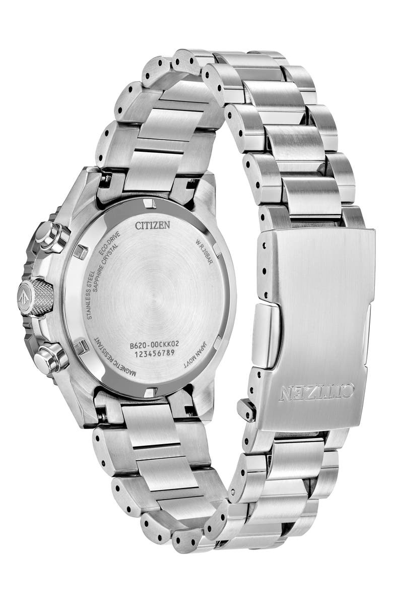 Citizen Promaster Navihawk Eco-Drive Chronograph Bracelet Watch, 40mm, Alternate, color, Silver-Tone/Green