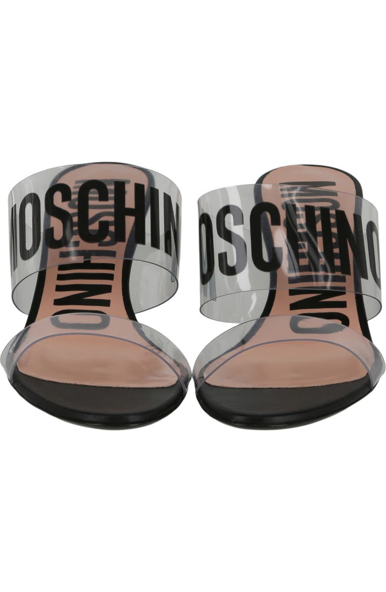 Moschino Clear Strap Sandal, Alternate, color, Transparent Black