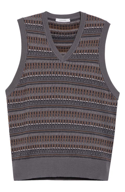 Jacquard Wool Blend Sweater Vest