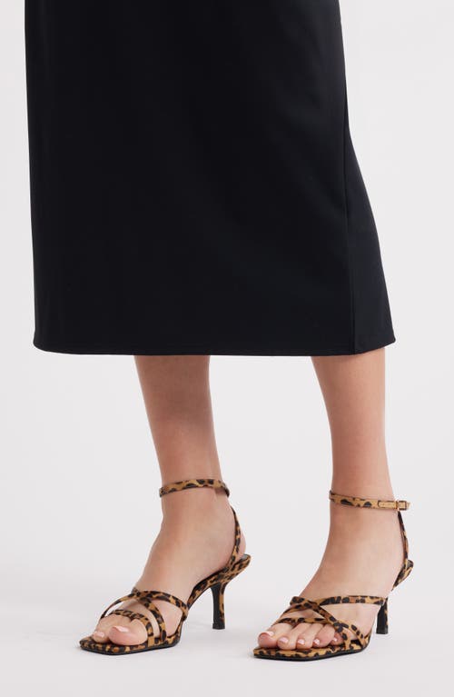 Open Edit Remington Ankle Strap Sandal In Tan Leopard