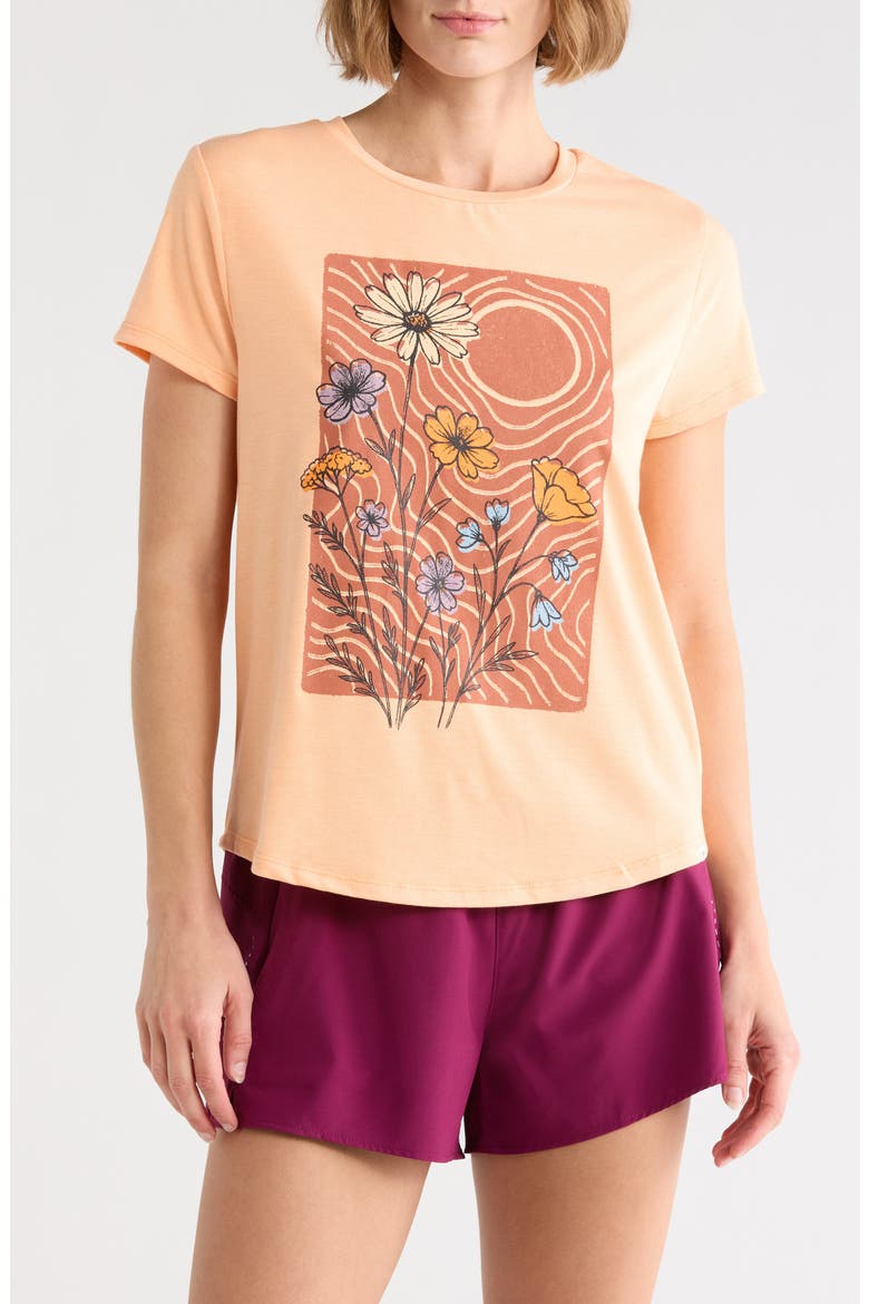 Monica Graphic T-Shirt, Main, color, MELON ICE DAISIES