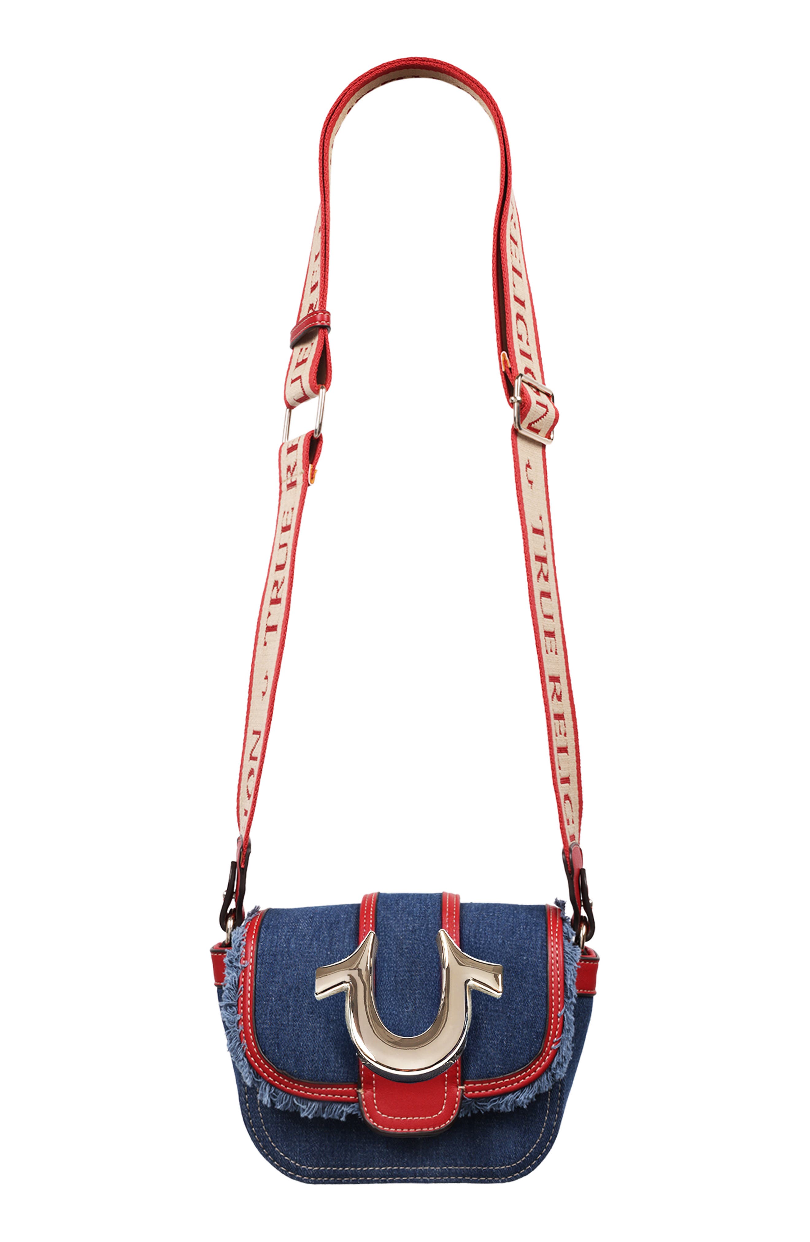 Asher Frayed Edge Mini Flap Crossbody Bag, Alternate, color, DARK DENIM