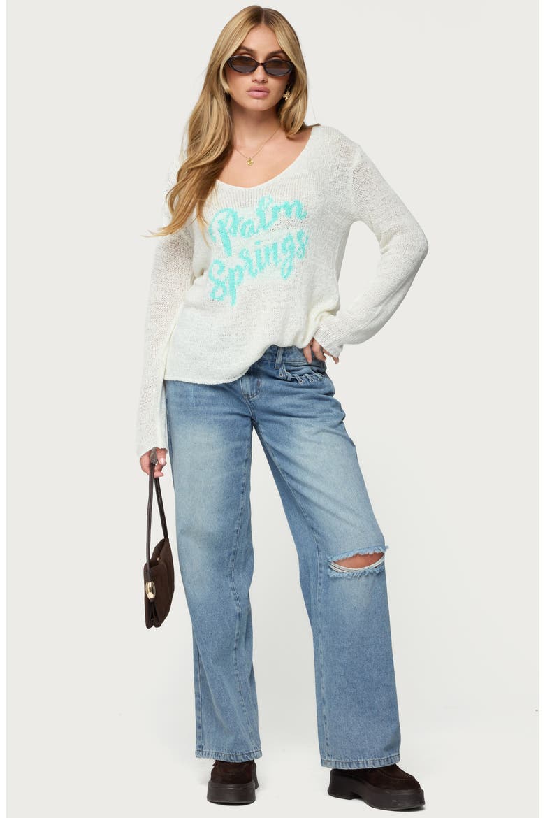 Palm Spring Scoop Neck Sweater, Alternate, color, CREAM