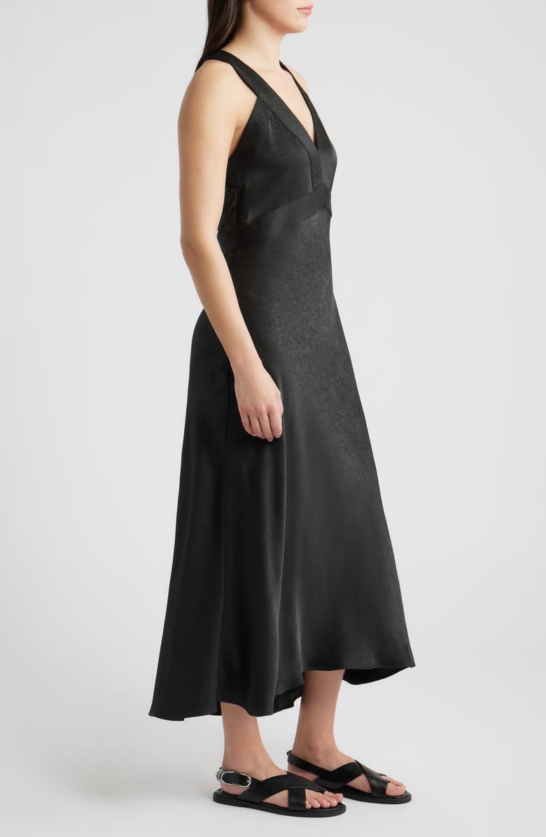 BOSS Orange Danden Crinkle Satin Maxi Dress, Alternate, color, Dark Grey