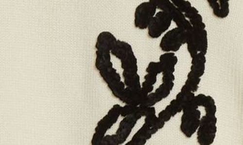 Jil Sander Floral Embroidered Virgin Wool Blend Sweater