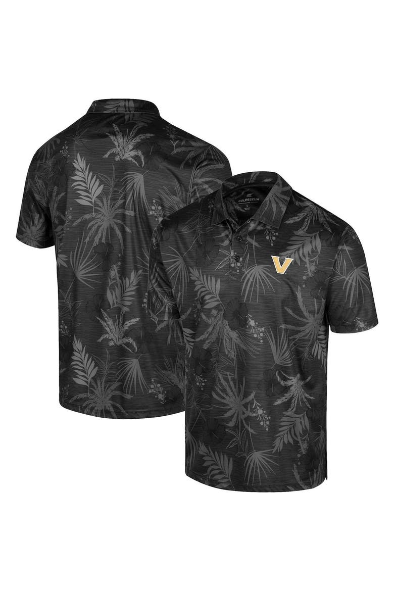 Men's Colosseum Black Vanderbilt Commodores Palms Team Polo, Main, color, Black
