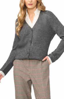 Mixed Media Twofer V-Neck Cardigan