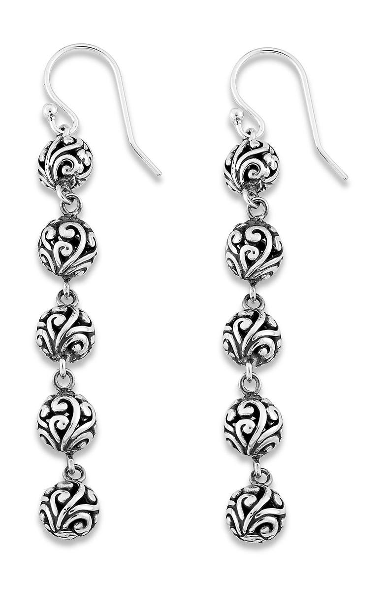 SAMUEL B. Sterling Silver Bali Design Ball Drop Earrings, Main, color, 