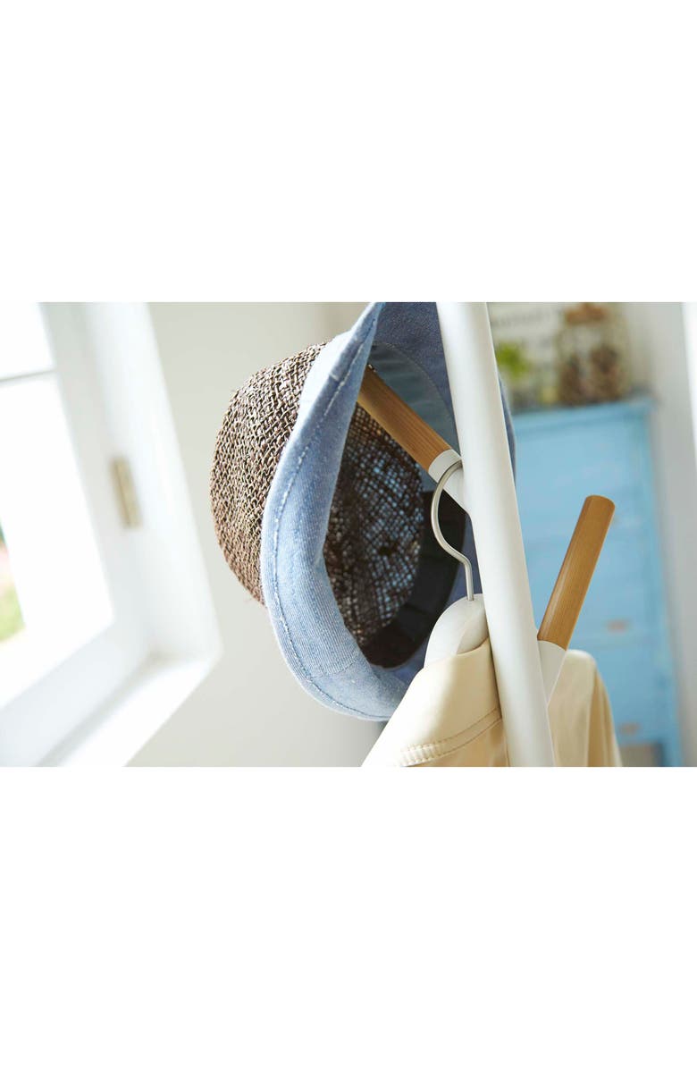 Yamazaki Wood Tipped Steel Coat Rack, Alternate, color, White