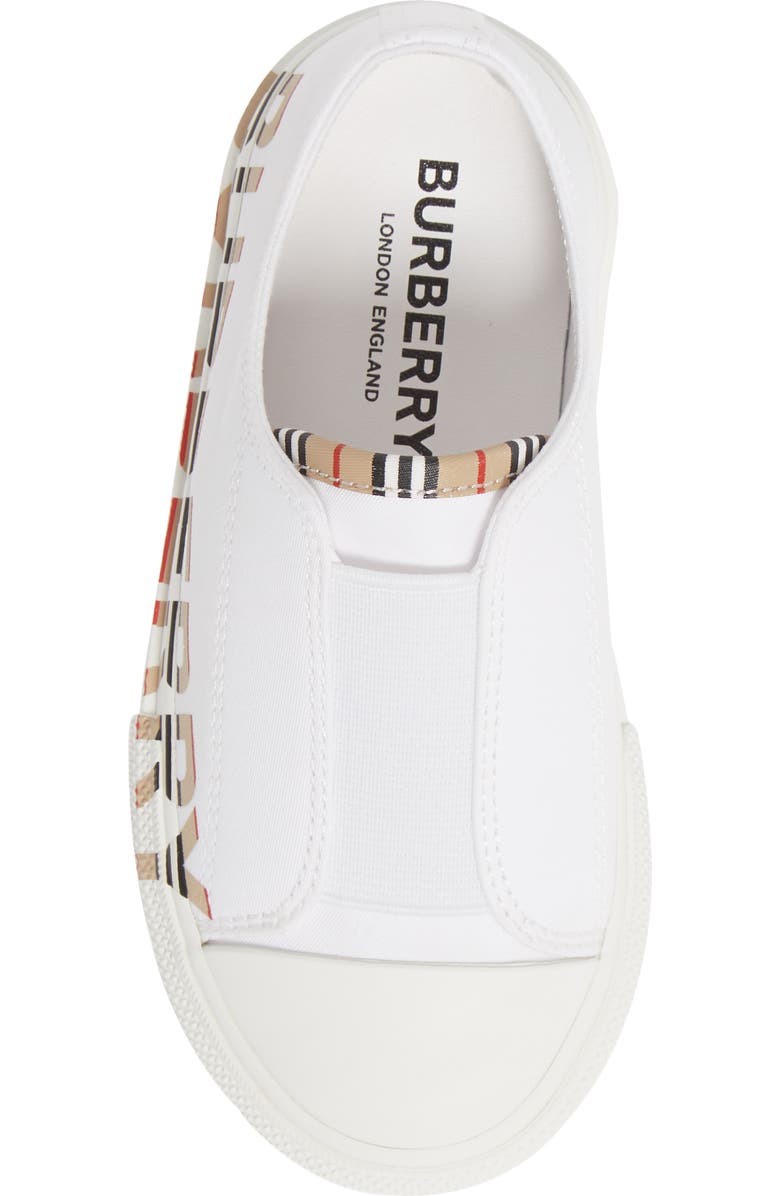 Burberry Mini Larkhall Slip-On Sneaker, Alternate, color, White