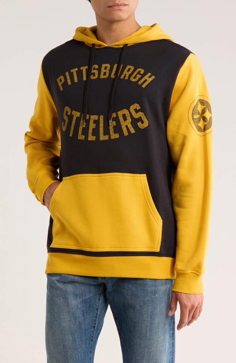 Junk Food Goal Line Steelers Hoodie, Main, color, True Black Multi