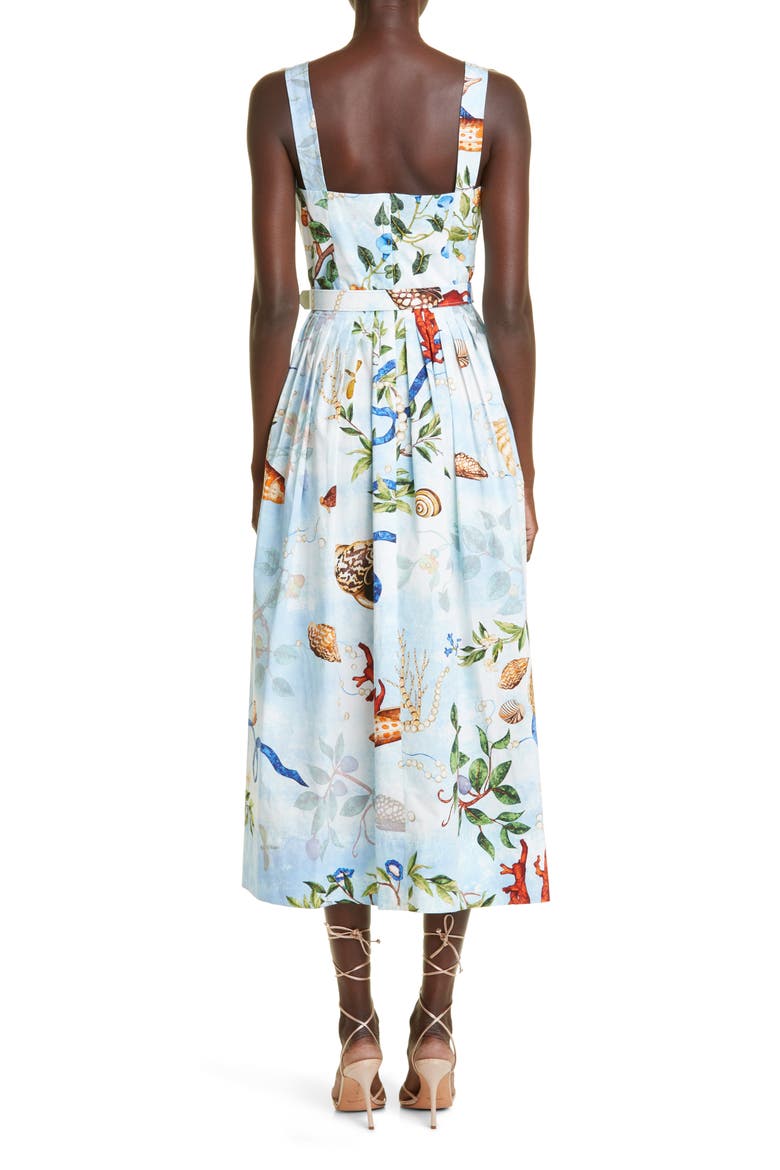 Pietre Dure Print Stretch Cotton Sundress, Alternate, color, SKY MULTI