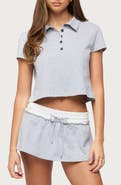 EDIKTED Tenney Cropped Polo Top