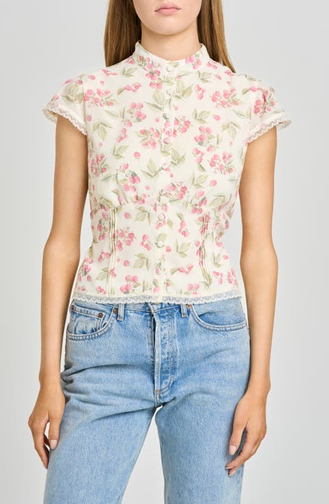 Talia Floral Button-Up Top