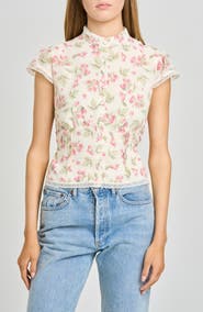 WAYF Talia Floral Button-Up Top