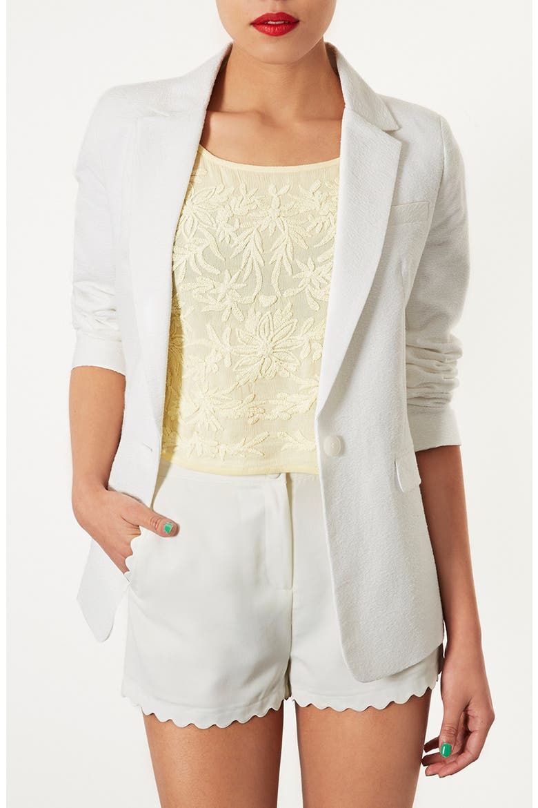 Textured Blazer, Main, color, WHITE