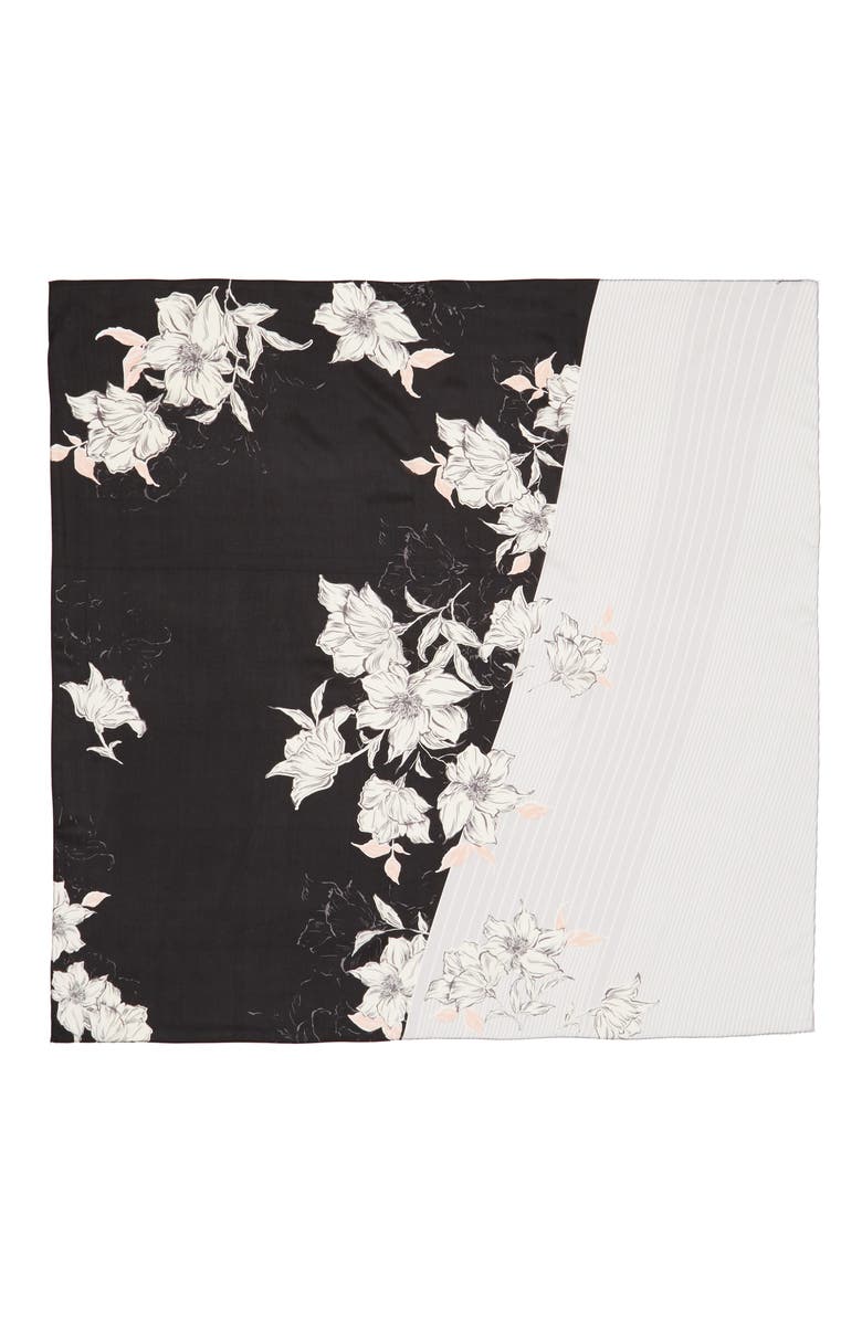 Halogen<sup>®</sup> Metro Floral Square Silk Scarf, Alternate, color, 