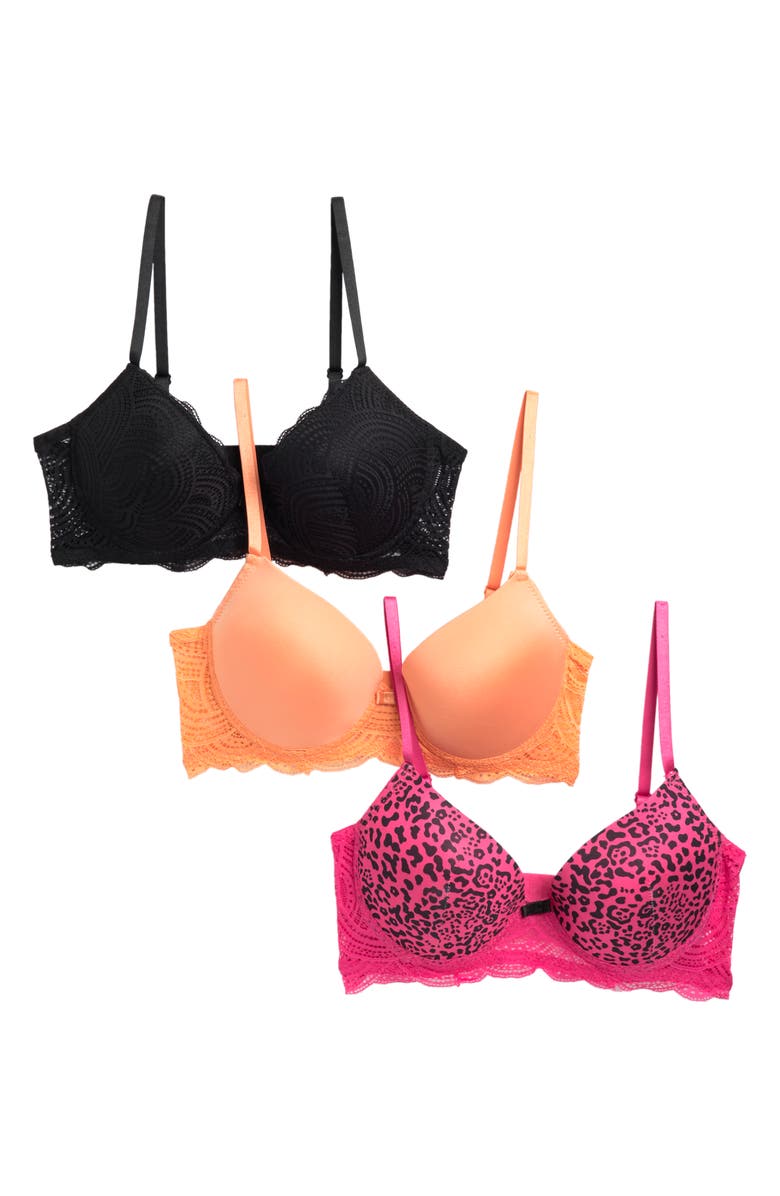 SECRET LACE Ultra Luxe 3-Pack Lace Bras, Main, color, 
