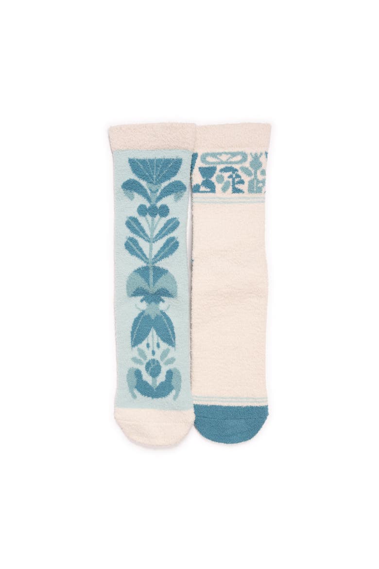 Cozy Compression Gripper Crew Socks 2 Pair Pack, Main, color, Blue/Vanilla