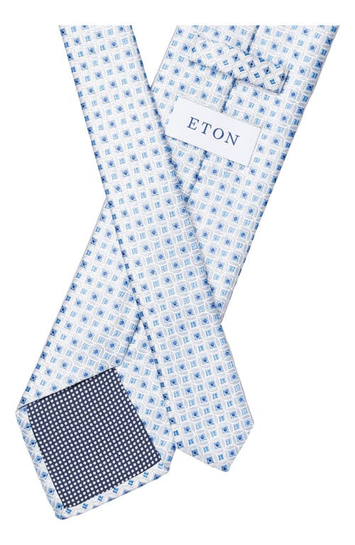 Eton Medallion Silk Tie In Silver