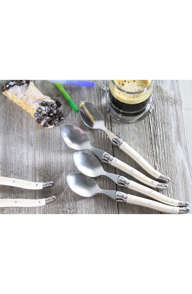 FRENCH HOME Laguiole Coffee Spoons - Set of 4, Alternate, color, Ivory