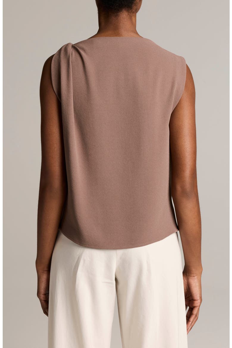 Draped Shoulder Sleeveless Blouse, Alternate, color, TAUPE HAZE