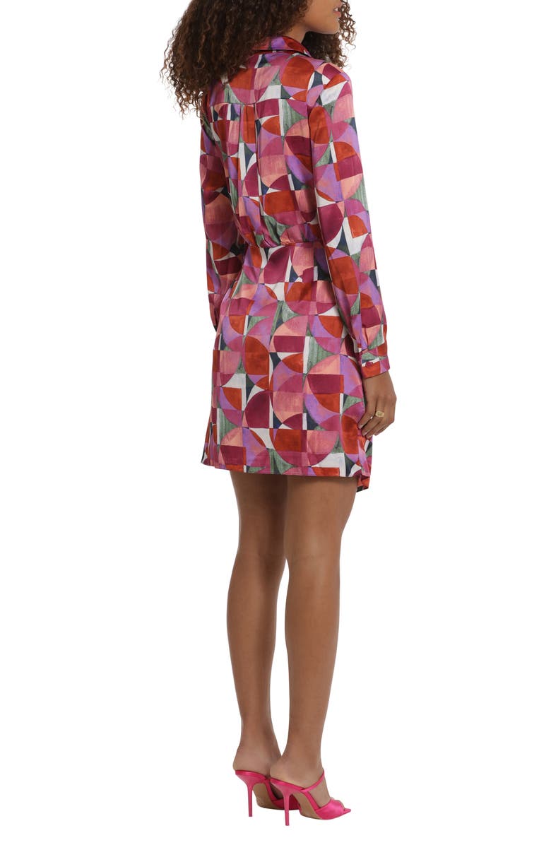 DONNA MORGAN FOR MAGGY Geo Print Long Sleeve Wrap Shirtdress, Alternate, color, 
