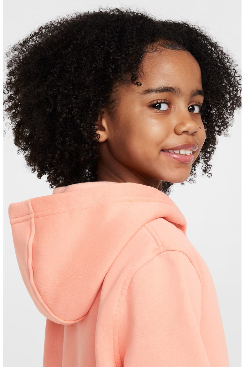Kids' Club Fleece Hoodie, Alternate, color, APRICOT AGATE/ WHITE