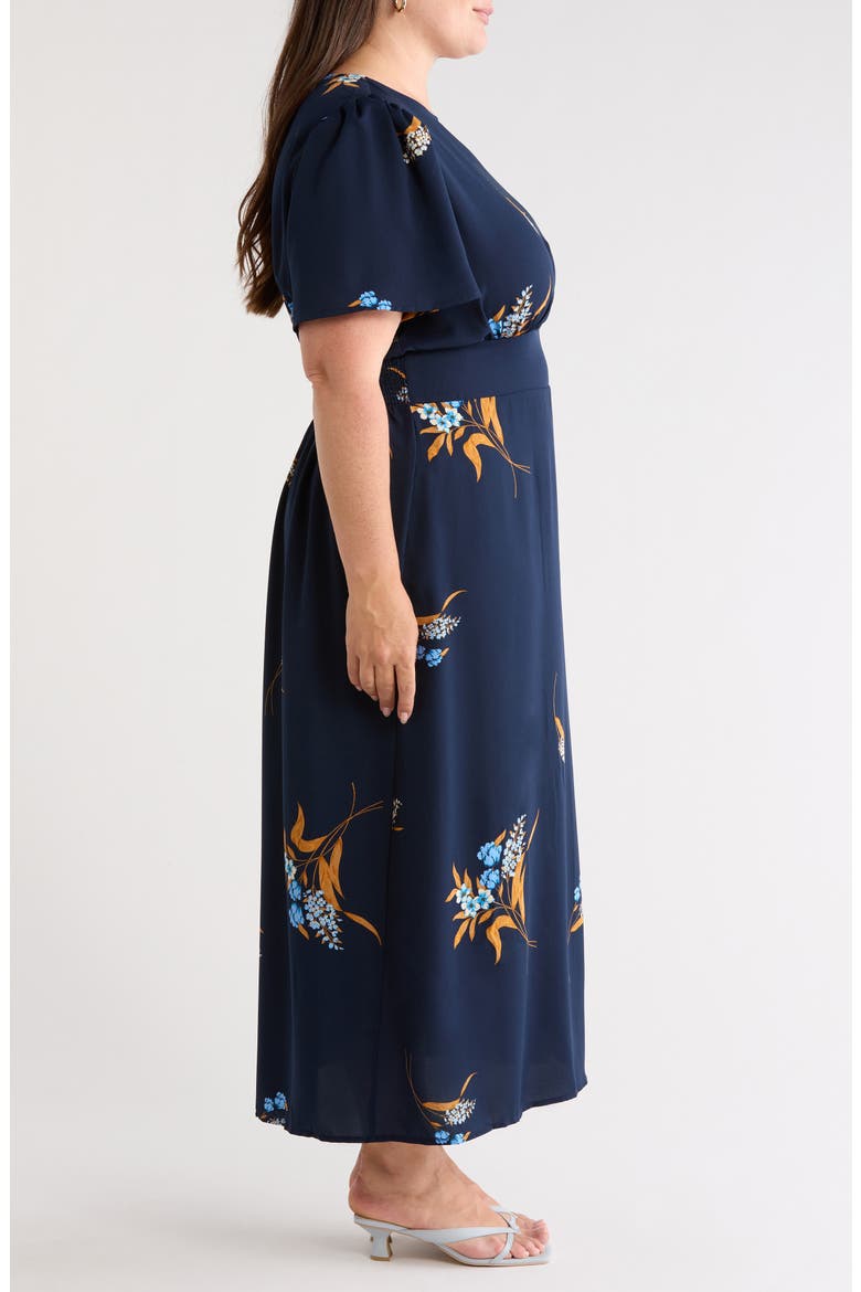 Dusk Bloom Floral Fit & Flare Midi Dress, Alternate, color, NAVY MULTI