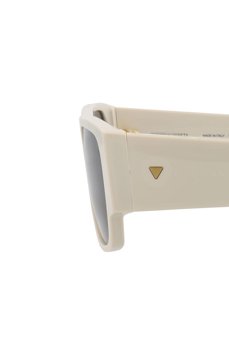 Bottega Veneta 57mm Rectangular Sunglasses, Alternate, color, White White Grey