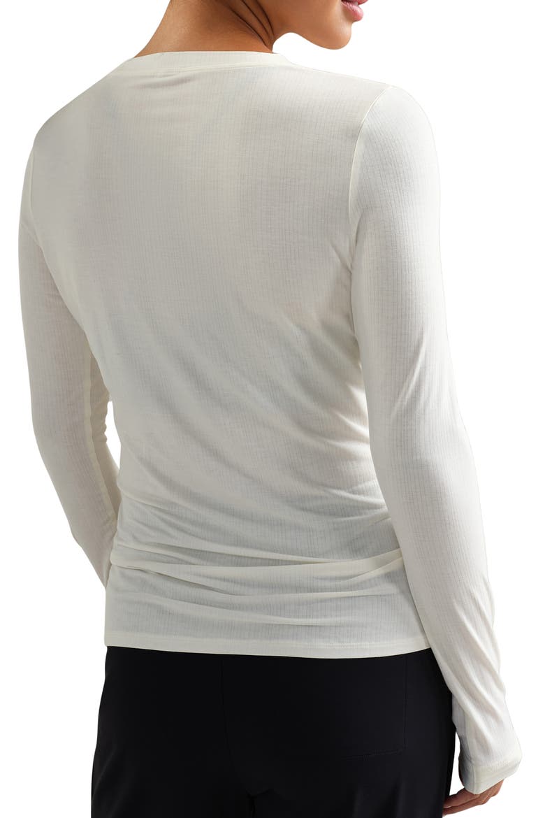 Featherweight Rib Long Sleeve T-Shirt, Alternate, color, IVORY