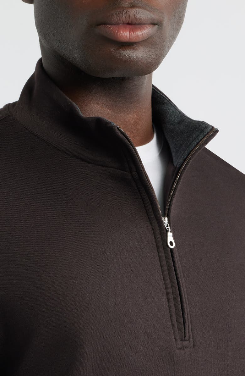 Scott Barber Pima Cotton Interlock Quarter Zip Pullover, Alternate, color, Dark Chocolate